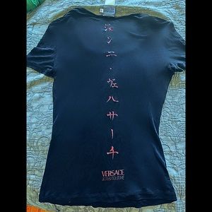Black Versace Jeans black Couture top with Japanese spine sz XS / S / M